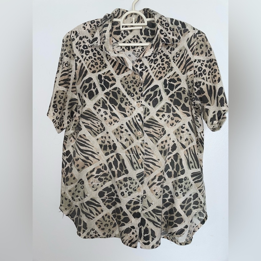 Animal print button up​